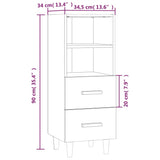 NNEVL Sideboard Black 34.5x34x90 cm Engineered Wood