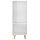NNEVL Sideboard High Gloss White 34.5x32.5x90 cm Engineered Wood