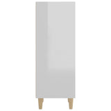 NNEVL Sideboard High Gloss White 34.5x32.5x90 cm Engineered Wood