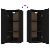 NNEVL Wall Cabinet Black 34.5x34x90 cm Engineered Wood