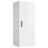 NNEVL Hanging Wall Cabinet High Gloss White 34.5x34x90 cm Engineered Wood