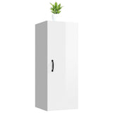 NNEVL Hanging Wall Cabinet High Gloss White 34.5x34x90 cm Engineered Wood
