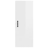 NNEVL Hanging Wall Cabinet High Gloss White 34.5x34x90 cm Engineered Wood