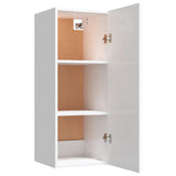 NNEVL Hanging Wall Cabinet High Gloss White 34.5x34x90 cm Engineered Wood