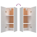 NNEVL Hanging Wall Cabinet High Gloss White 34.5x34x90 cm Engineered Wood