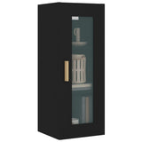 NNEVL Hanging Wall Cabinet Black 34.5x34x90 cm
