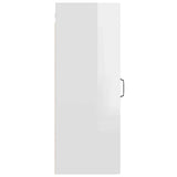 NNEVL Hanging Wall Cabinet High Gloss White 34.5x34x90 cm
