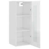 NNEVL Hanging Wall Cabinet High Gloss White 34.5x34x90 cm