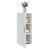 NNEVL Wall Cabinet High Gloss White 35x34x90 cm Engineered Wood