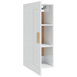 NNEVL Wall Cabinet High Gloss White 35x34x90 cm Engineered Wood