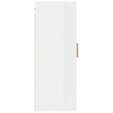 NNEVL Wall Cabinet High Gloss White 35x34x90 cm Engineered Wood