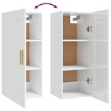 NNEVL Wall Cabinet High Gloss White 35x34x90 cm Engineered Wood