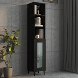 NNEVL Wall Cabinet Black 34.5x32.5x90 cm Engineered Wood
