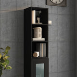 NNEVL Wall Cabinet Black 34.5x32.5x90 cm Engineered Wood