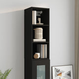 NNEVL Wall Cabinet Black 34.5x32.5x90 cm Engineered Wood