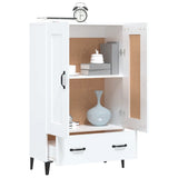 NNEVL Highboard High Gloss White 70x31x115 cm Engineered Wood