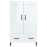 NNEVL Highboard High Gloss White 70x31x115 cm Engineered Wood
