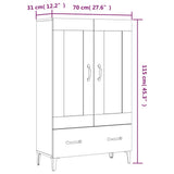 NNEVL Highboard High Gloss White 70x31x115 cm Engineered Wood