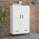 NNEVL Highboard High Gloss White 70x31x115 cm Engineered Wood