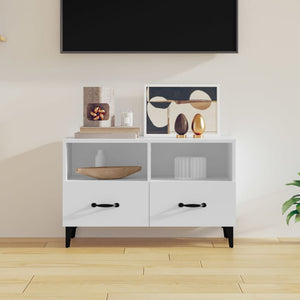 NNEVL TV Cabinet White 80x36x50 cm Engineered Wood