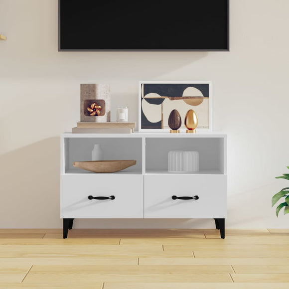 NNEVL TV Cabinet White 80x36x50 cm Engineered Wood