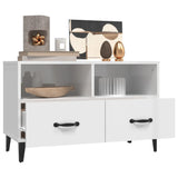 NNEVL TV Cabinet High Gloss White 80x36x50 cm Engineered Wood