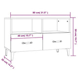 NNEVL TV Cabinet High Gloss White 80x36x50 cm Engineered Wood