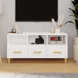 NNEVL TV Cabinet White 102x36x50 cm Engineered Wood