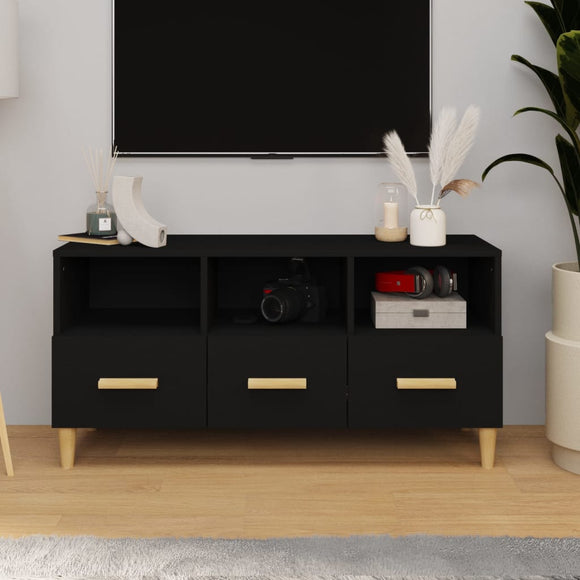 NNEVL TV Cabinet Black 102x36x50 cm Engineered Wood