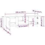 NNEVL TV Cabinet Black 150x30x50 cm Engineered Wood