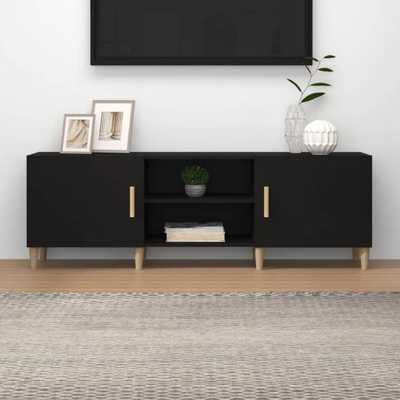 NNEVL TV Cabinet Black 150x30x50 cm Engineered Wood