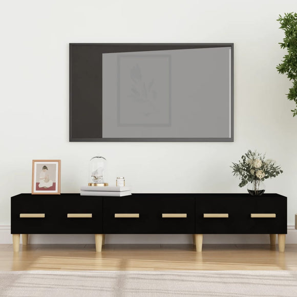 NNEVL TV Cabinet Black 150x34.5x30 cm Engineered Wood