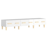 NNEVL TV Cabinet High Gloss White 150x34.5x30 cm Engineered Wood