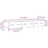 NNEVL TV Cabinet High Gloss White 150x34.5x30 cm Engineered Wood