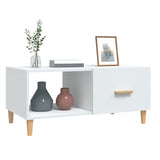 NNEVL Coffee Table White 89.5x50x40 cm Engineered Wood