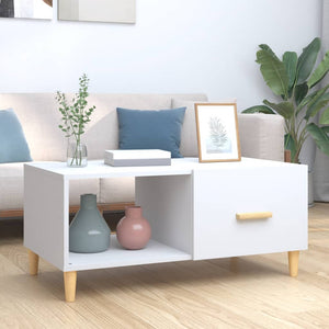 NNEVL Coffee Table White 89.5x50x40 cm Engineered Wood