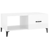 NNEVL Coffee Table High Gloss White 90x50x40 cm Engineered Wood