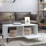 NNEVL Coffee Table High Gloss White 90x50x40 cm Engineered Wood
