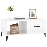 NNEVL Coffee Table High Gloss White 90x50x40 cm Engineered Wood