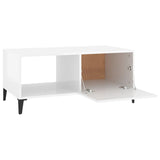 NNEVL Coffee Table High Gloss White 90x50x40 cm Engineered Wood