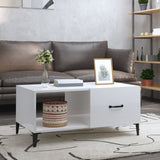 NNEVL Coffee Table High Gloss White 90x50x40 cm Engineered Wood