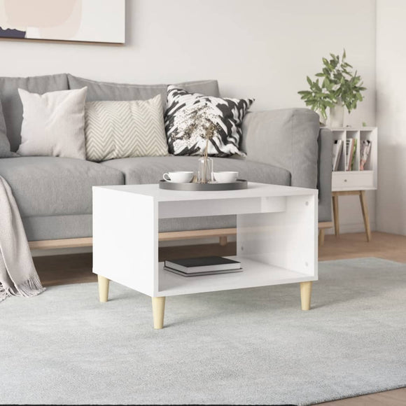 NNEVL Coffee Table High Gloss White 60x50x40 cm Engineered Wood