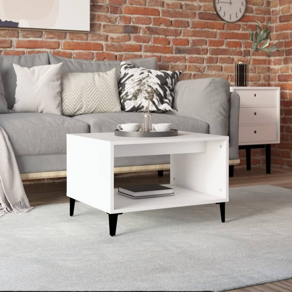 NNEVL Coffee Table White 60x50x40 cm Engineered Wood