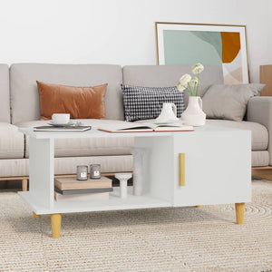NNEVL Coffee Table White 90x50x40 cm Engineered Wood