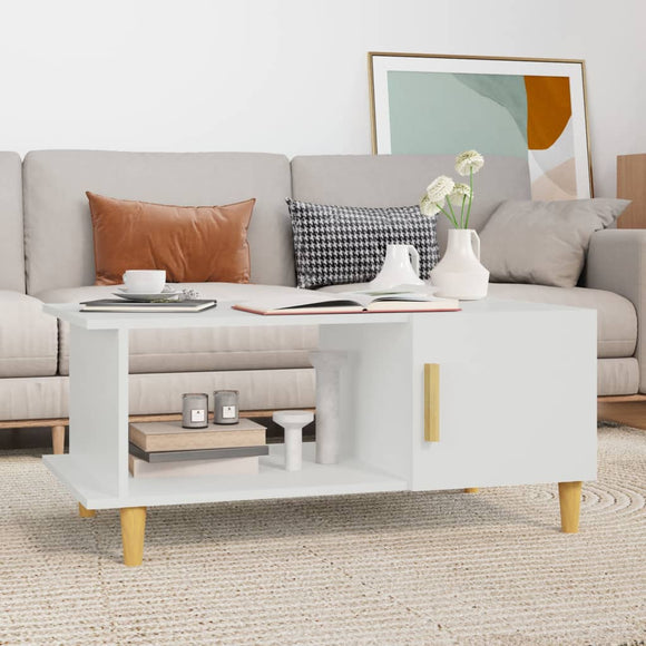 NNEVL Coffee Table White 90x50x40 cm Engineered Wood