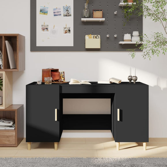 NNEVL Desk Black 140x50x75 cm Engineered Wood