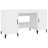 NNEVL Desk High Gloss White 140x50x75 cm Engineered Wood