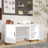 NNEVL Desk High Gloss White 140x50x75 cm Engineered Wood