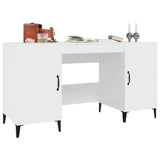 NNEVL Desk High Gloss White 140x50x75 cm Engineered Wood