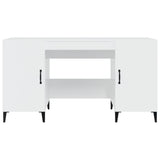 NNEVL Desk High Gloss White 140x50x75 cm Engineered Wood
